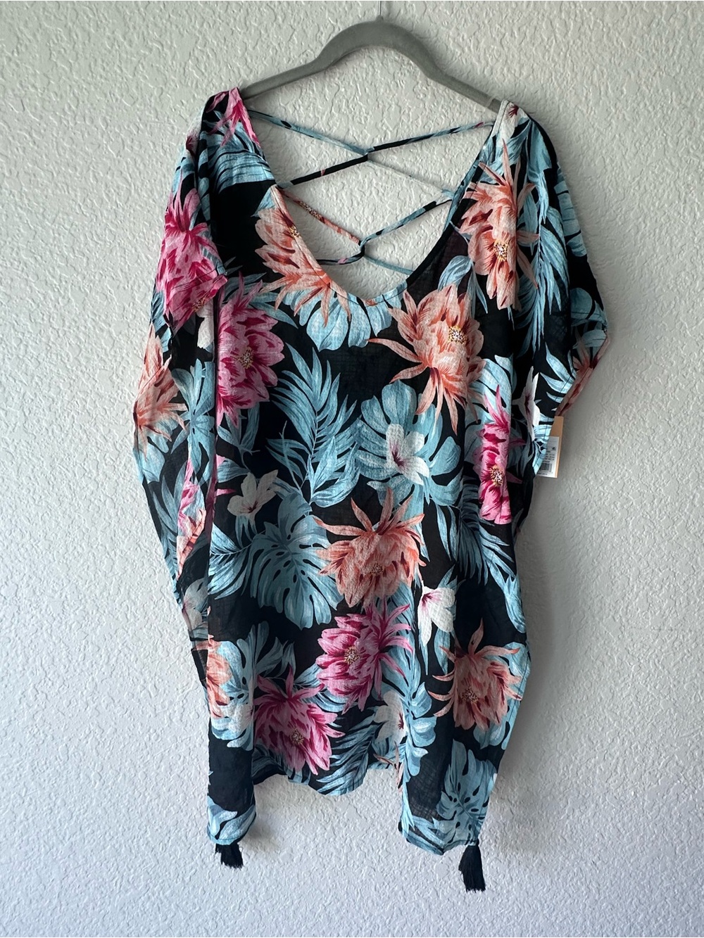 Kona Sol Tropical Floral Swim Cover Up Dress Size S NWT